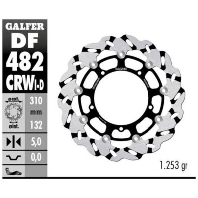Disque de freins Galfer CRW 310/132/5mm droite