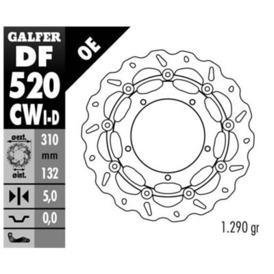 Disque de freins Galfer CW 310/132/5mm gauche