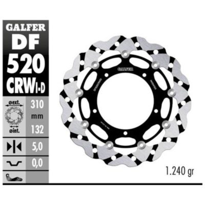Disque de freins Galfer CRW 310/132/5mm droite