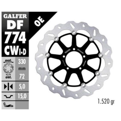 Disque de freins Galfer CW 320/72/5mm droite