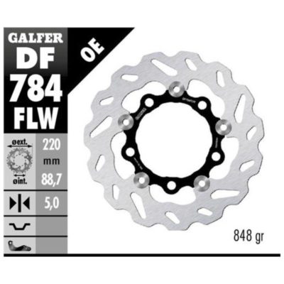Disque de frein Galfer FLW 220/88.7/5mm