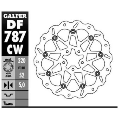 Disque de frein Galfer CW 320/52/5 (5 trou)