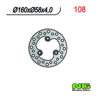 Disque de freins NG Brake Disc 160/58/4mm (3 trou)