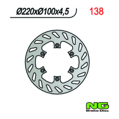 Disque de freins NG Brake Disc 220/100/4.5mm (6 trou)