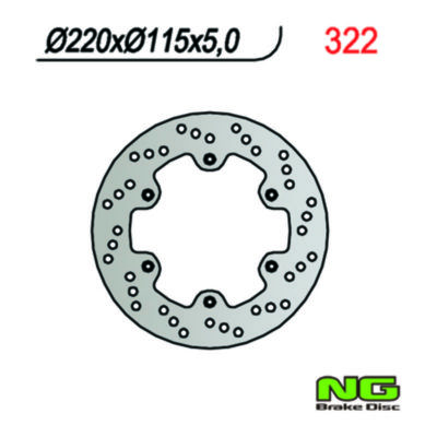 Disque de freins NG Brake Disc 220/115/5mm (6 trou)