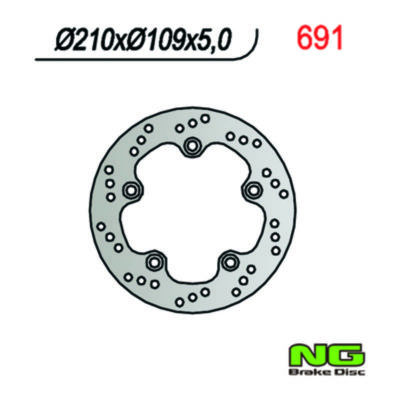 Disque de freins NG Brake Disc 210/109/5mm (5 trou)