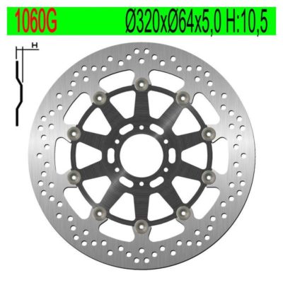 Disque de freins NG Brake Disc 320/64/5mm (6 trous)