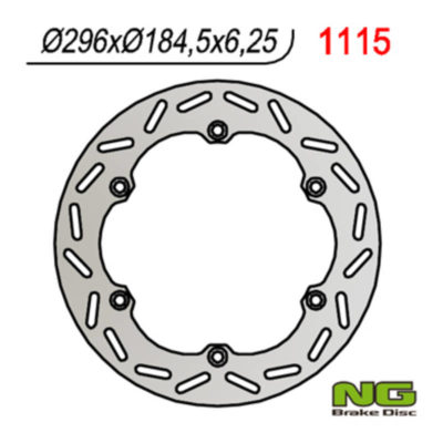 Disque de freins NG Brake Disc 296/184/6.25mm (6 trou)