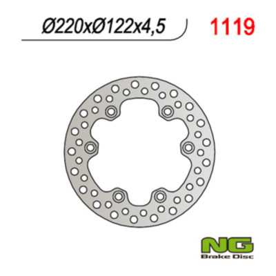 Disque de freins NG Brake Disc 220/122/4.5mm (6 trou)