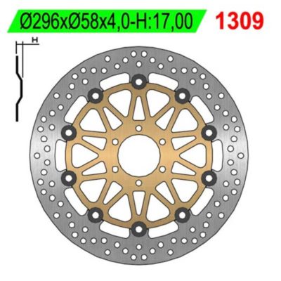 Disque de freins NG Brake Disc 296/58/4 mm (6 trou)