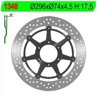 Disque de freins NG Brake Disc 296/74/4.5mm (6 trou)