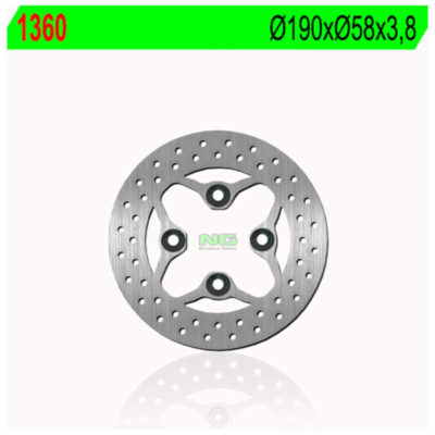 Disque de freins NG Brake Disc 190/58/3.8mm (4 trou)