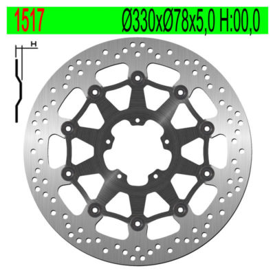 Disque de freins NG 330/78/5mm 5 trous