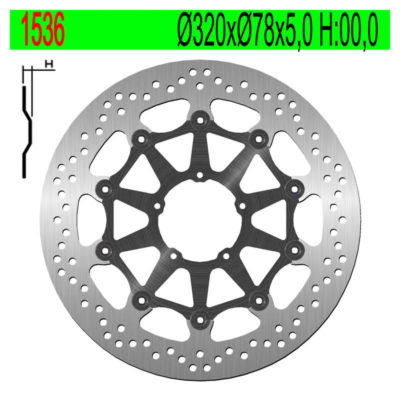 Disque de freins NG 320/78/5mm 5 trous