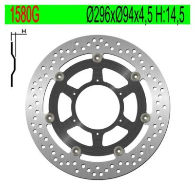 Disque de freins NG Brake Disc 296/94/4.5mm (6 trous)