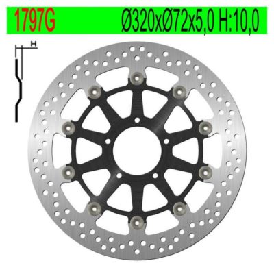Disque de freins NG 320/72/5mm 5 trous