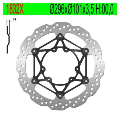 Disque de freins NG 296/101/3.5mm 6 trous