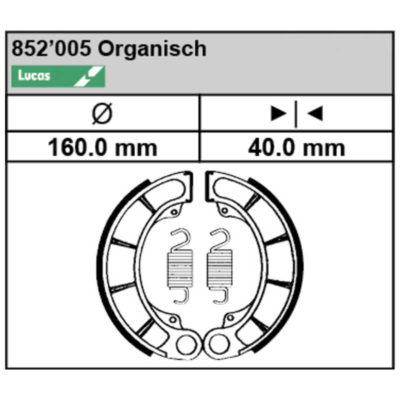 Mâchoires de freins Lucas MCS 806 (160x40mm)