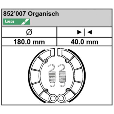Mâchoires de freins Lucas MCS 808 (180x40mm)