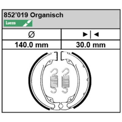 Mâchoires de freins Lucas MCS 821 (140x30mm)