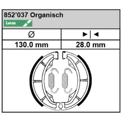 Mâchoires de freins Lucas MCS 855 (130x28mm)
