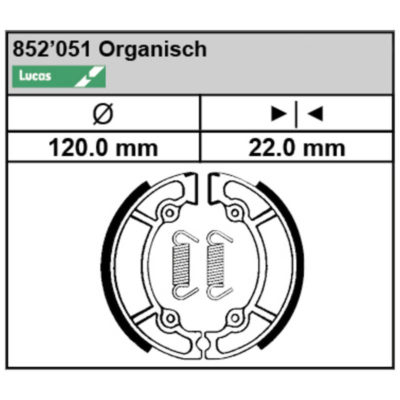 Mâchoires de freins Lucas MCS 915 (120x22mm)