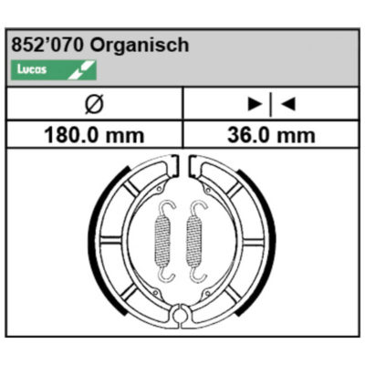 Mâchoires de freins Lucas MCS 959 (180x36mm)