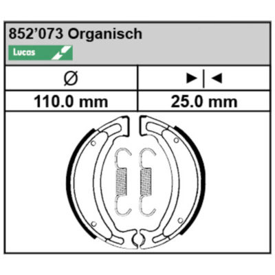 Mâchoires de freins Lucas MCS 962 (110x25mm)