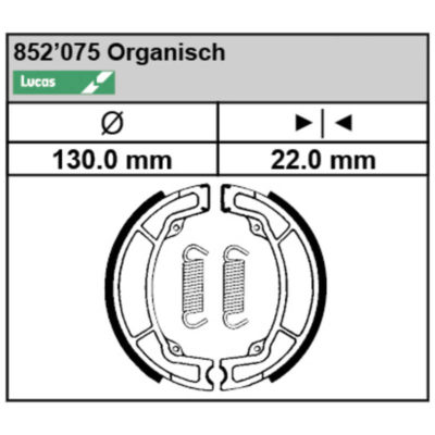 Mâchoires de freins Lucas MCS 964 (130x22mm)