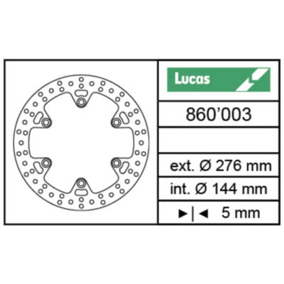 Disque de frein Lucas (MST 205) 276/144/5mm