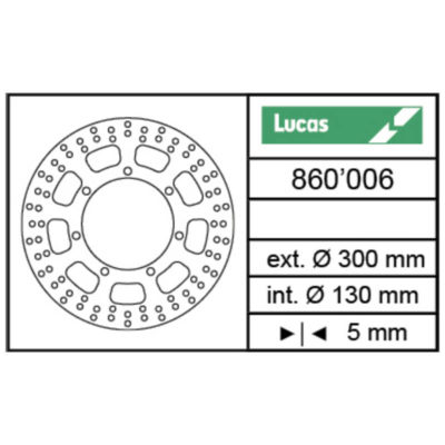 Disque de frein Lucas (MST 210) 300/130/5mm