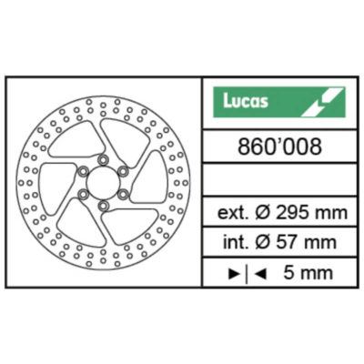 Disque de frein Lucas (MST 231) 295/57/5mm