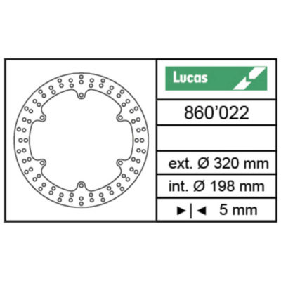 Disque de frein Lucas (MST 249) 320/198/5mm