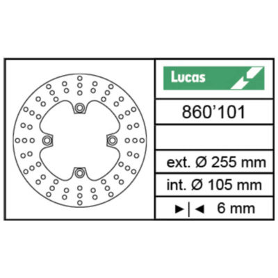 Disque de frein Lucas (MST 434) 255/105/6mm