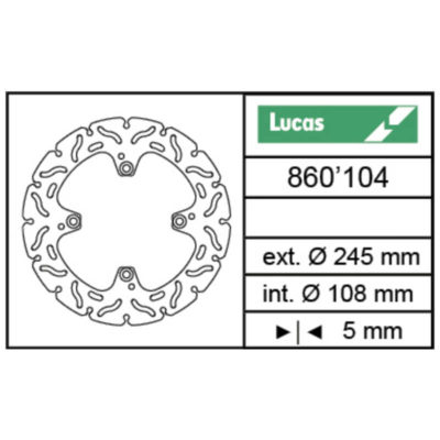 Disque de frein Lucas (MST 377 RAC) 245/108/5mm