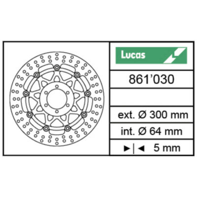 Disque de frein Lucas (MSW 221) 300/64/5mm flottant