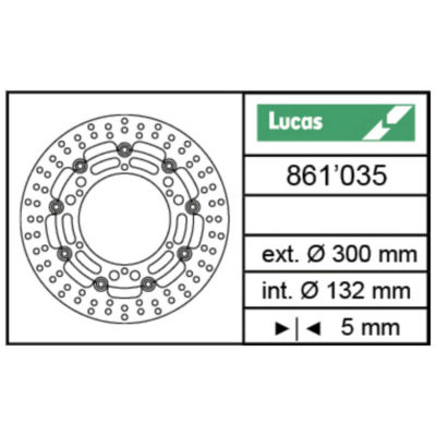 Disque de frein Lucas (MSW 224) 300/132/5mm flottant