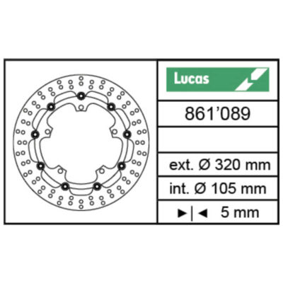 Disque de frein Lucas (MSW 276) 320/105/5mm flottant