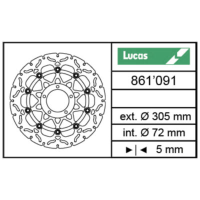 Disque de frein Lucas (MSW 281 RAC) 305/72/5mm flottant