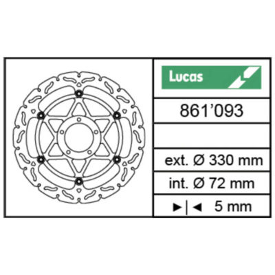 Disque de frein Lucas (MSW 280 RAC) 330/72/5mm flottant