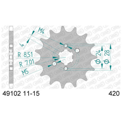 Pignon Aprilia (Derbi) 420/15D