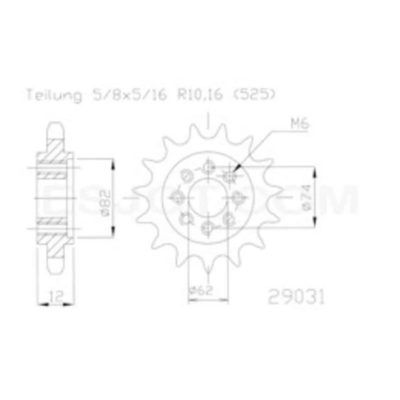 Pignon ESJOT 525/22Z Aprilia SRV 850/Gilera GP 800