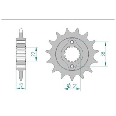 Pignon Ducati 520/15D