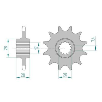 Pignon Gilera 520/14D