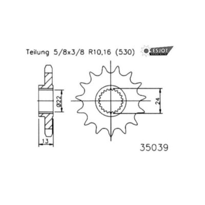 Pignon Bombardier 530/15D