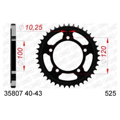 Couronne Aprilia en acier 525/42D