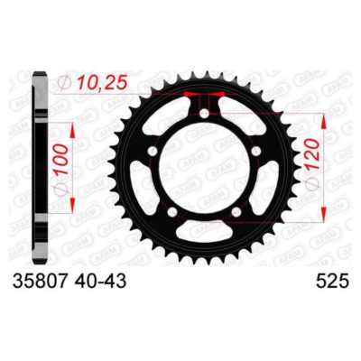 Couronne Aprilia en acier 525/43D