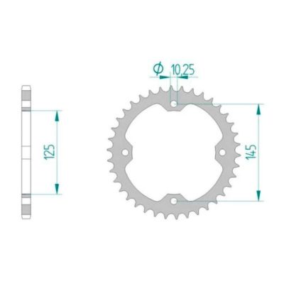Couronne JT acier Yamaha 520/40D