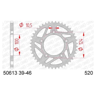 Couronne Ducati acier 520/43D