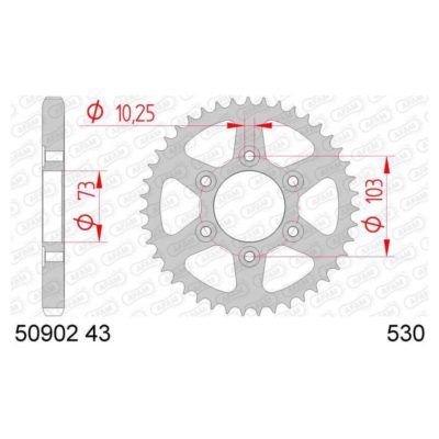 Couronne acier Ducati 530/43D